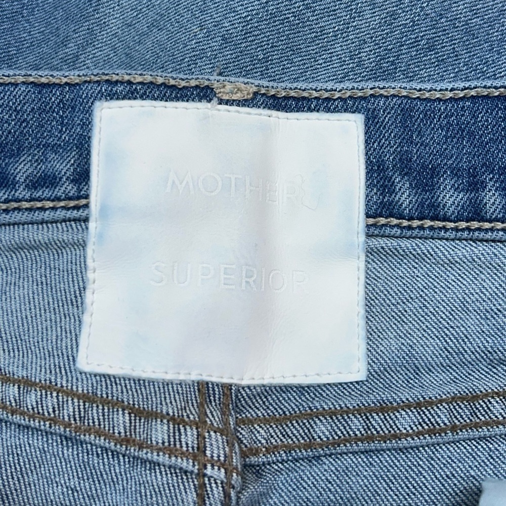 Mother Superior High Waisted Rider Flood Distressed Jeans Wild and Wicked 26 - Picture 10 of 10